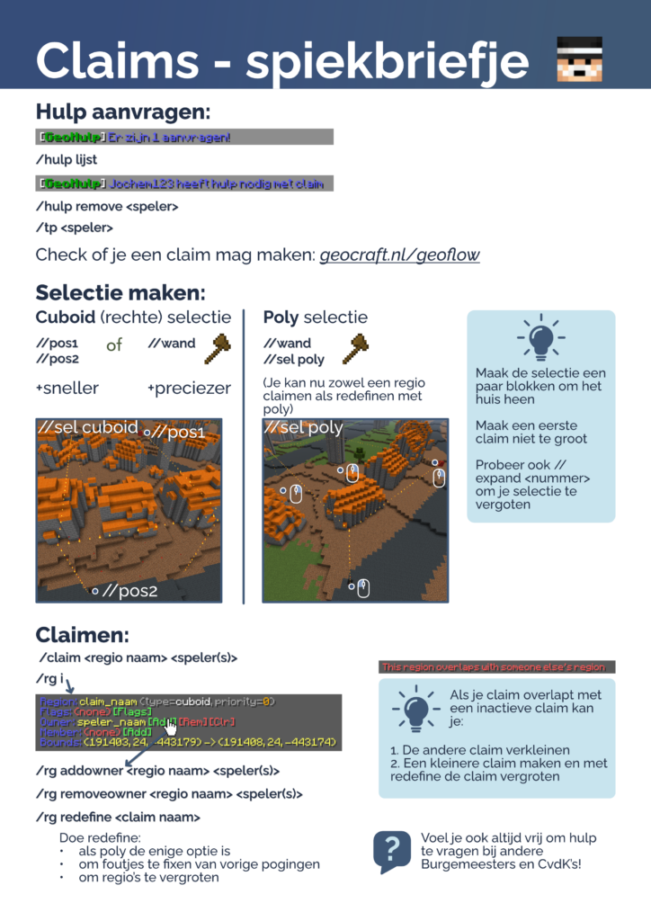 Spiekbriefje voor het maken en aanpassen van claims (voor Burgemeester en hoger)